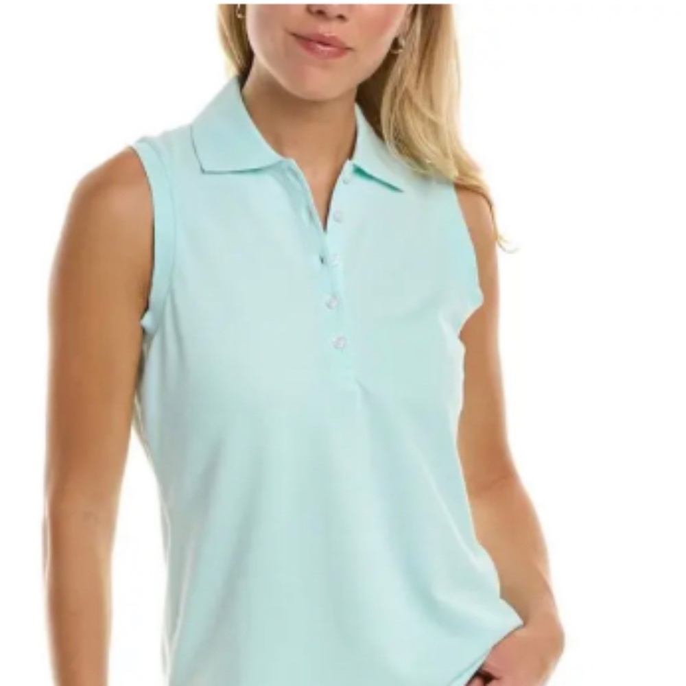 Brooks Brothers Aqua Sleeveless Polo